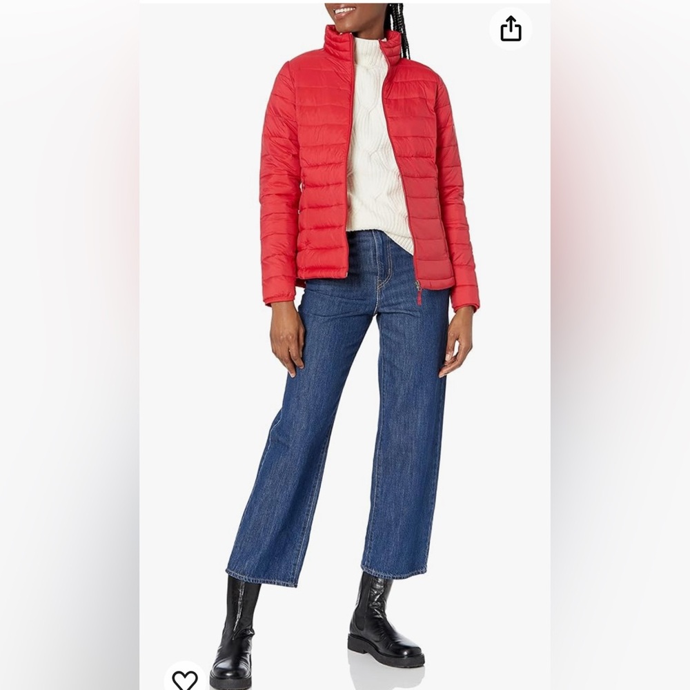 Amazon Essentials Women Lightweight Packable Puffer Jacket, Red, XS, NWT